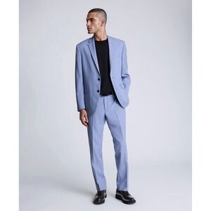 Kenneth Cole reaction 2 Piece Suit Mens 36S Pants 29W Light Blue Two Buttons